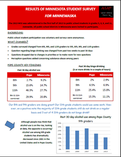 Thumbnail image of Pope County issue brief on the 2013 Minnesota Student Survey